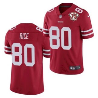 Nike 49ers 80 Jerry Rice Red 75th Anniversary Vapor Untouchable Limited Jersey Dzhi