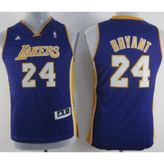 Kids Los Angeles Lakers 24 Kobe Bryant Purple Revolution 30 Swingman NBA Jerseys Cheap