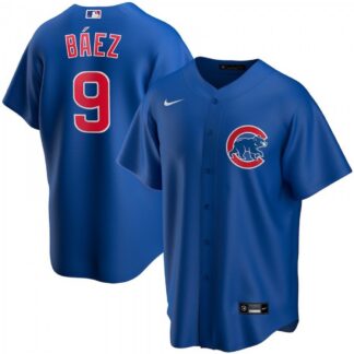 prime‑ Men's Chicago Cubs Javier Baez #9 Nike Royal Alternate Player Jersey ‑uniform