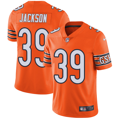 Nike Chicago Bears #39 Eddie Jackson Orange Men’s Stitched NFL Limited Rush Jersey