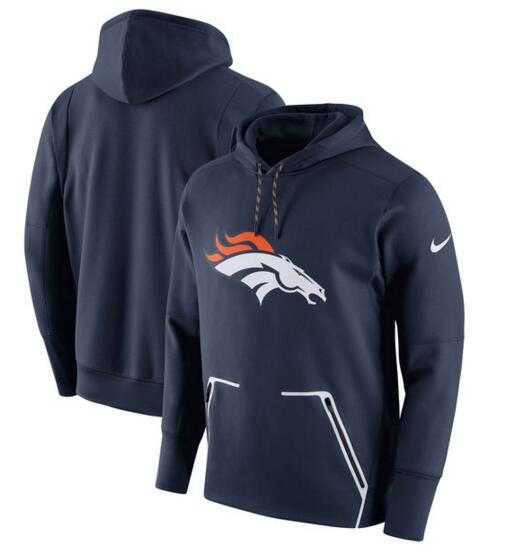 Men's Denver Broncos Nike Champ Drive Vapor Speed Pullover Hoodie Navy FengYun