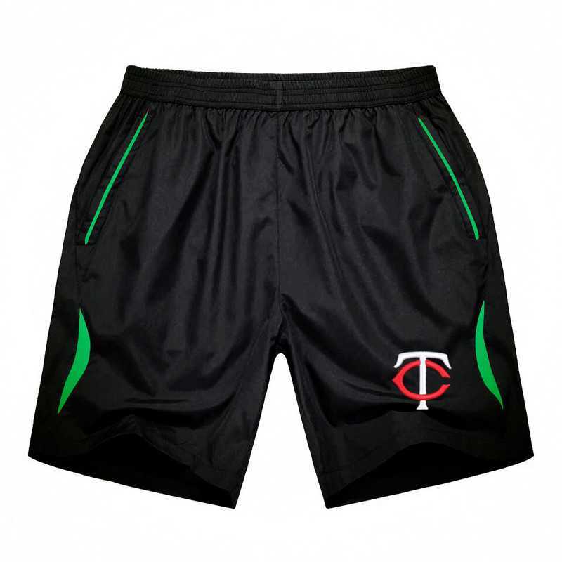 Men's Minnesota Twins Black Green Stripe MLB Shorts