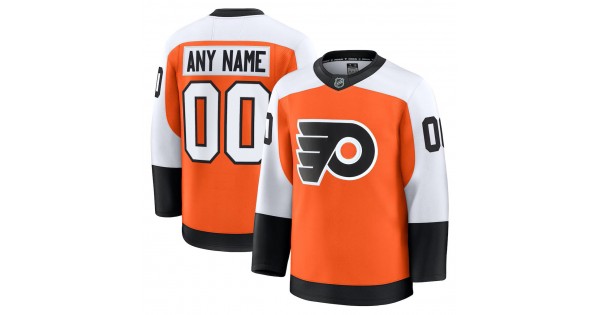 Men's Philadelphia Flyers Orange Home Premium Custom Jersey - Image 2