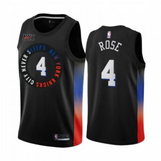 prime‑ Men's New York Knicks Derrick Rose #4 Nike Black 202021 Swingman Jersey - City Edition ‑uniform