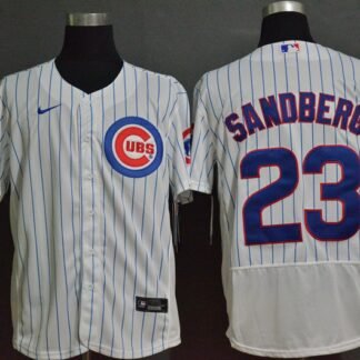 Men's Chicago Cubs #23 Ryne Sandberg White Home Stitched MLB Flex Base Nike Jersey