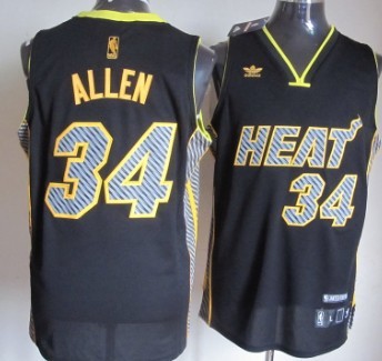 Miami Heat #34 Ray Allen Black Electricity Fashion Jerseys