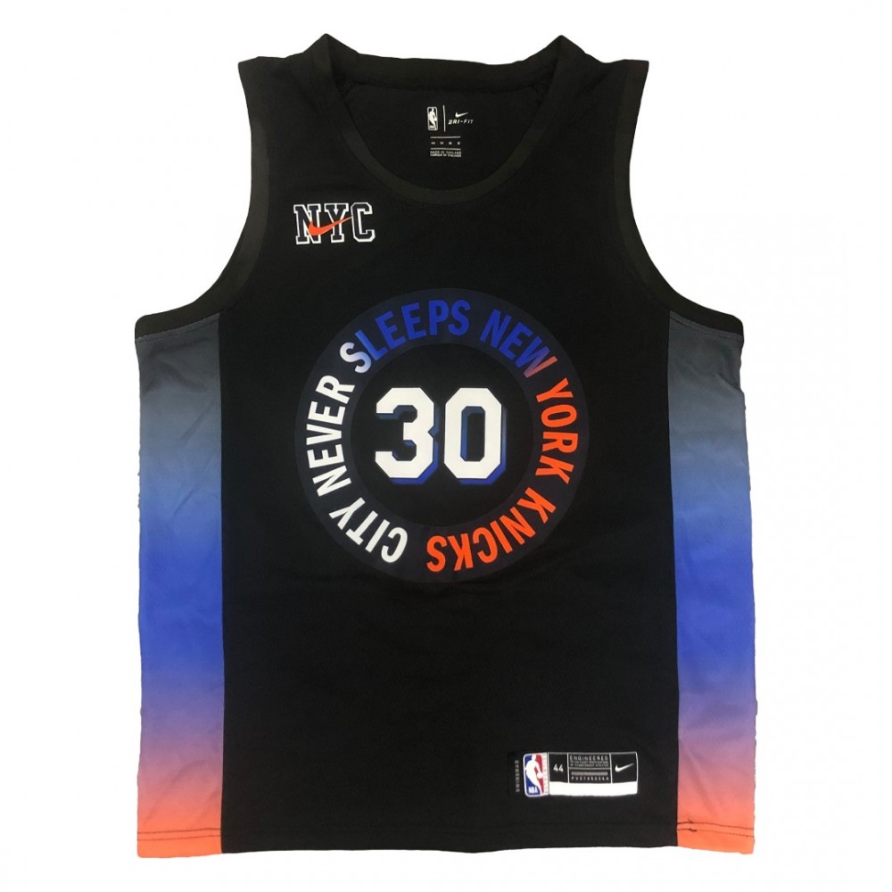 Men's New York Knicks Julius Randle #30 Nike Black 2020/21 Swingman Jersey - City Edition - Image 2