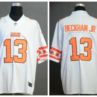 Nike Browns 13 Odell Beckham Jr. White Fashion Logo Vapor Untouchable Limited Jersey