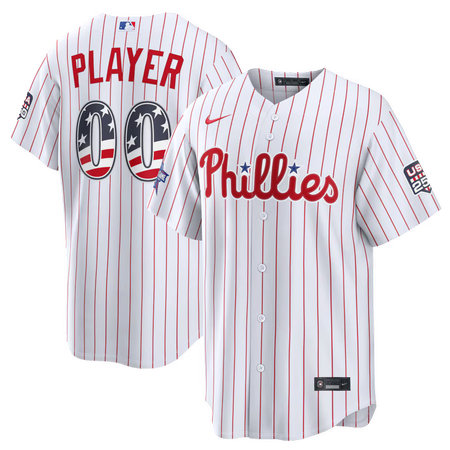 Youth Philadelphia Phillies Nike White 2026 All-Star Edition Stars & Stripes Stadium Custom Jersey